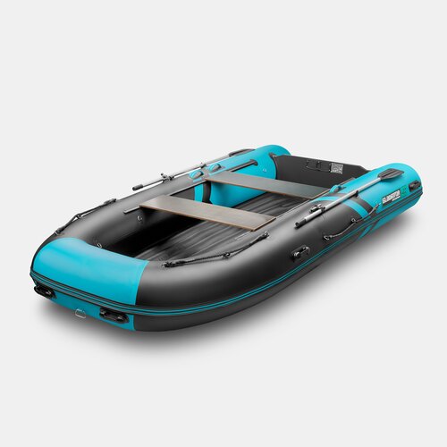 Надувная лодка GLADIATOR E450S JET черно-бирюзовый