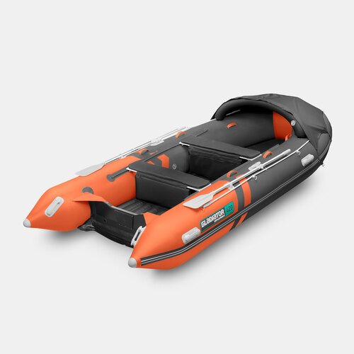 Надувная лодка GLADIATOR E420PRO оранжево-темносерый